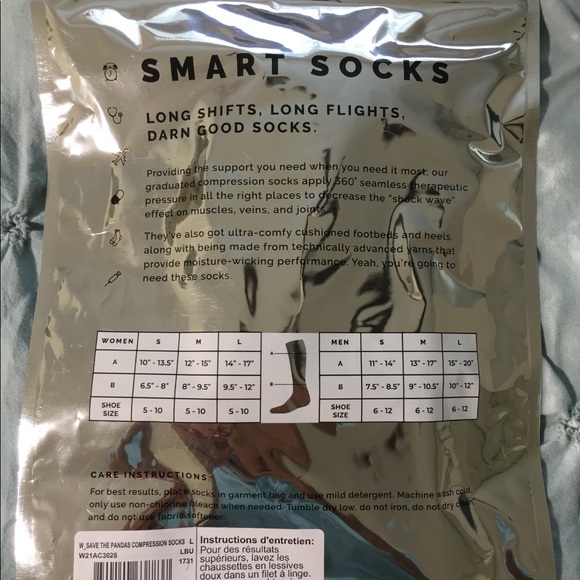 FIGS LE Save The Animals Panda Socks L Light Blue - Picture 7 of 9